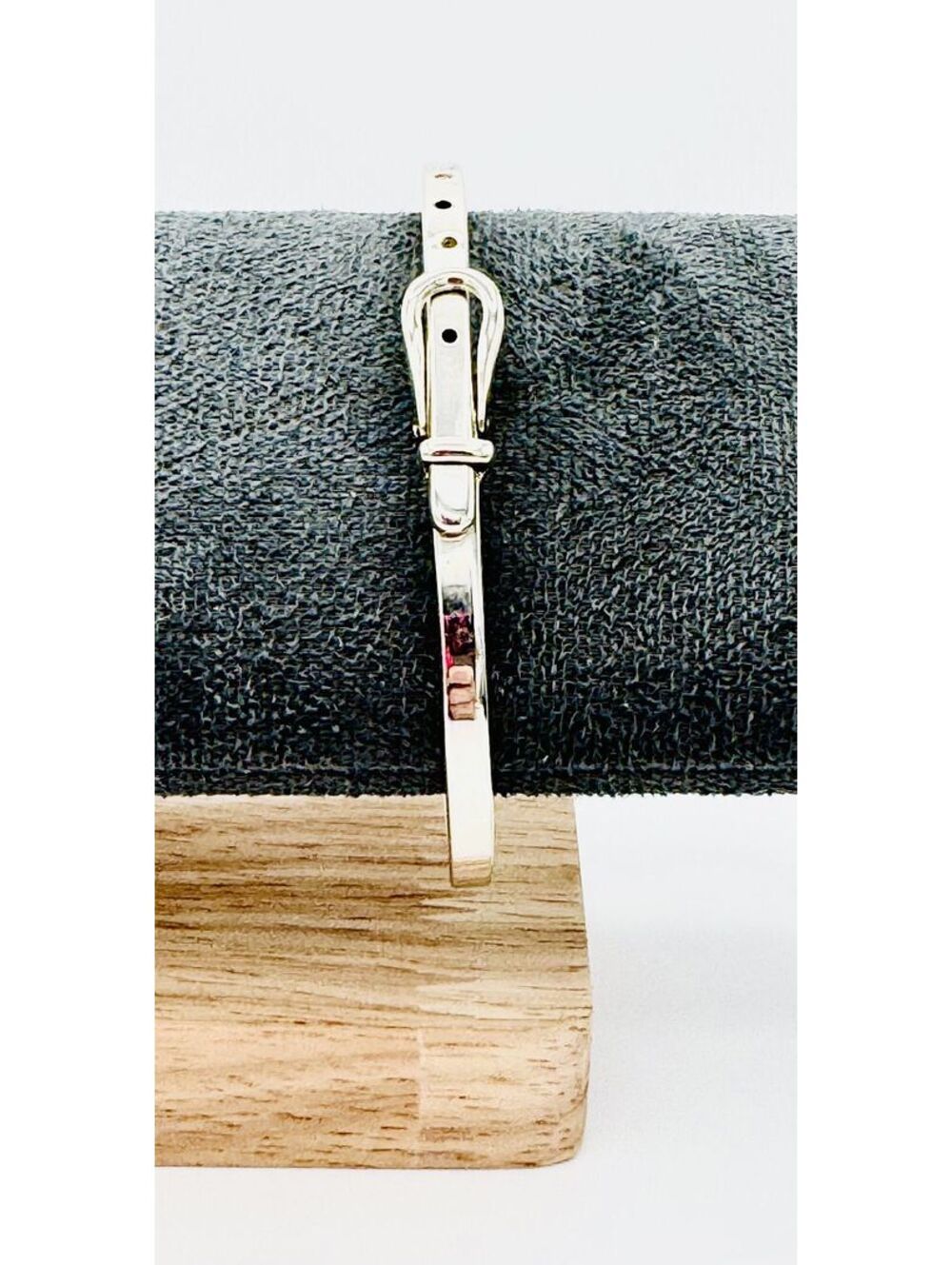 Vintage Taxco CIZ two tone sterling silver hinged belt buckle bangle